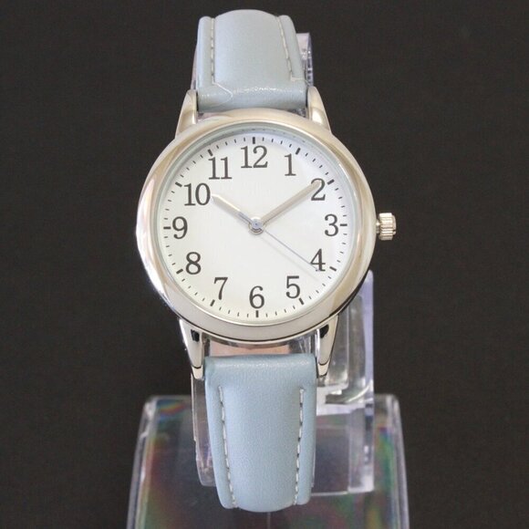 Ladies Dress Watch Easy Reader Powder Blue Strap 31mm - Picture 12 of 14